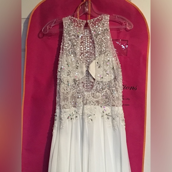 *MOVING SALE!!* White Chiffon Prom Dress - Picture 5 of 7